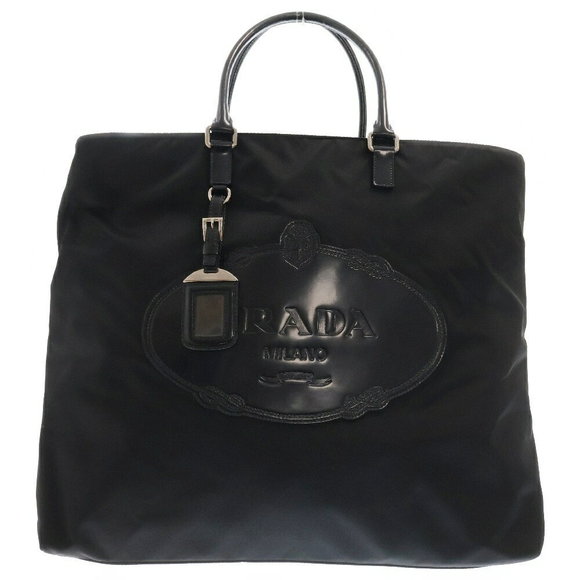 Prada Black Tessuto Tote Bag Nylon Patent - Picture 1 of 6